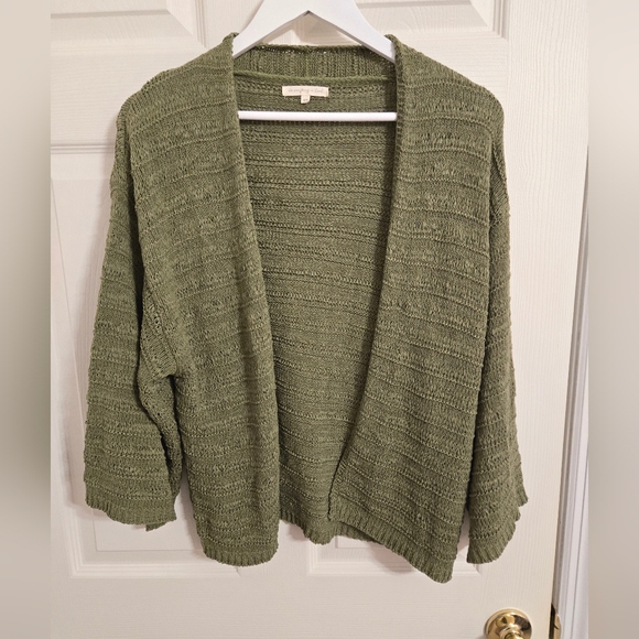 Do everything in love Sweaters - Do Everything In Love Green Cardigan Open Front One Size